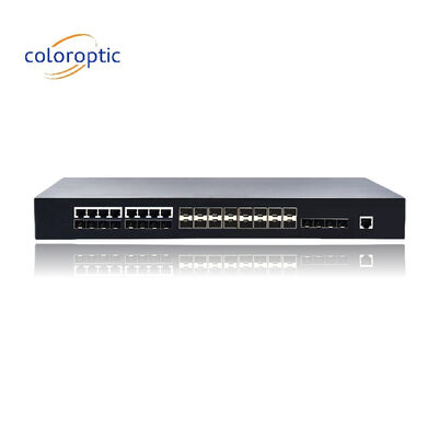 2 commutatori Poe di livello con 16 porte SFP 8 COMBO 4 10GE supportano la commutazione della velocità del filo