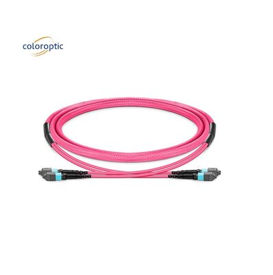 1m Multi Fiber Push On MPO Patch Cord con giacca in PVC Aqua Color