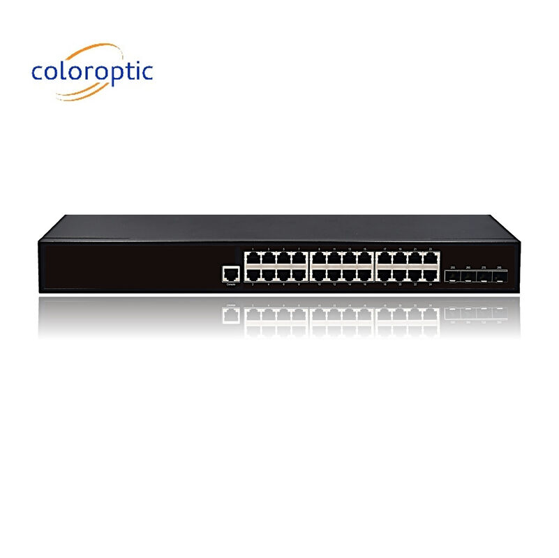 Layer 2 Intelligent POE Ethernet Switch con 24 porte 10/100/1000M 4GE porte SFP